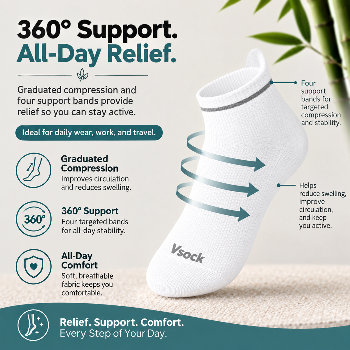 EverSock™ Bamboo Ankle Compression Socks